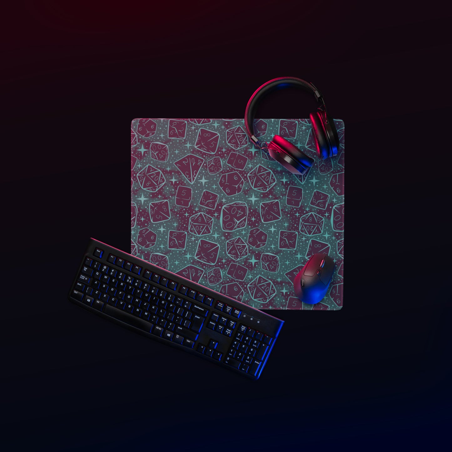 Dusk Version: Dice Pattern, Gaming Desk Mat | Dungeons and Dragons