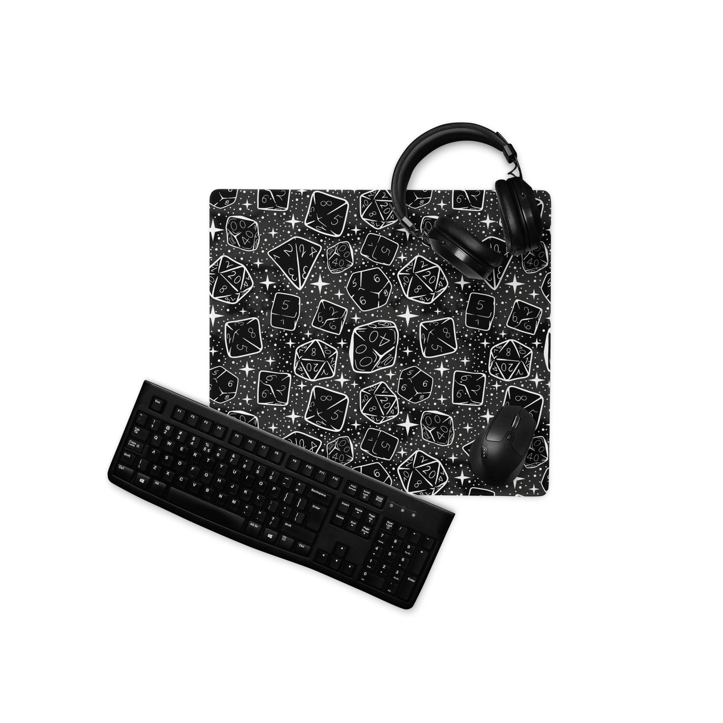 Blackout Version: Dice Pattern, Desk Mat | Dungeons and Dragons
