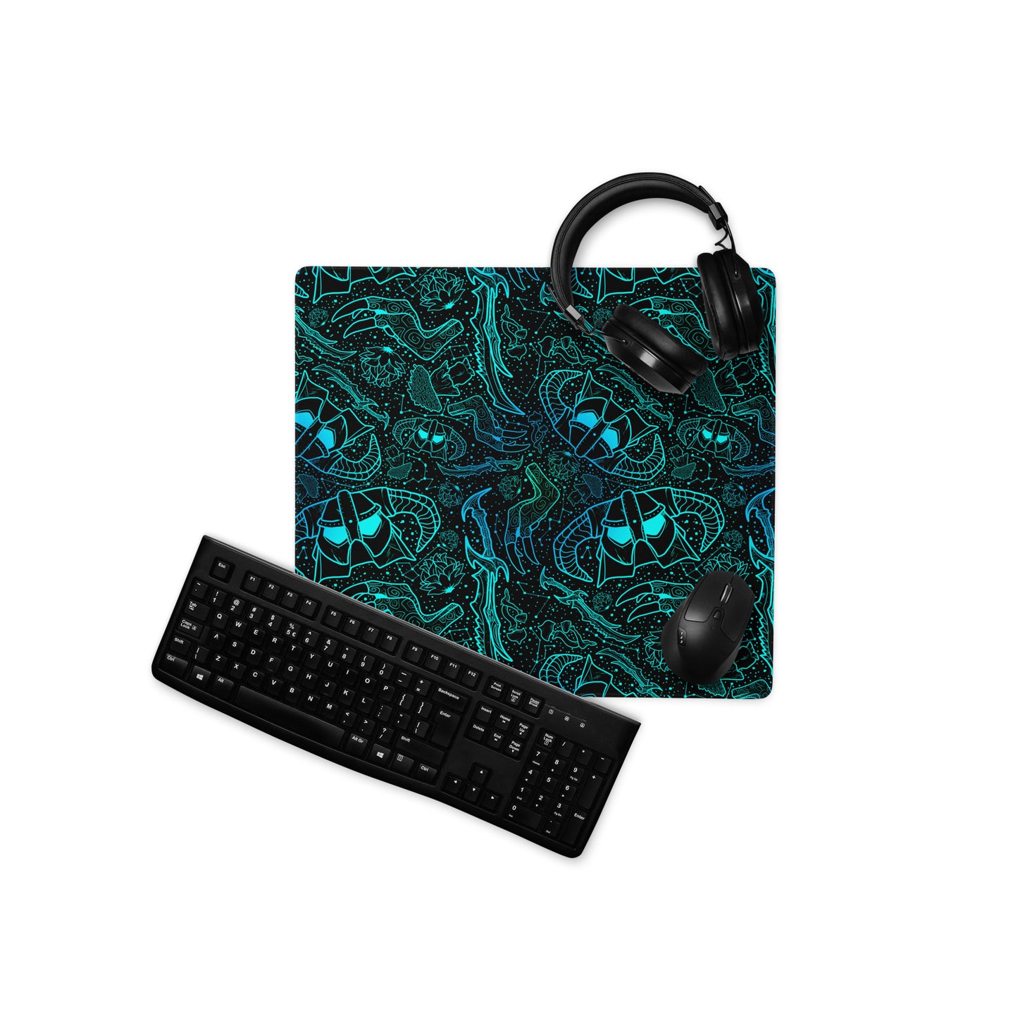 Northern Lights Nord Warrior | Gaming Desk Mat | Fantasy Scrolls