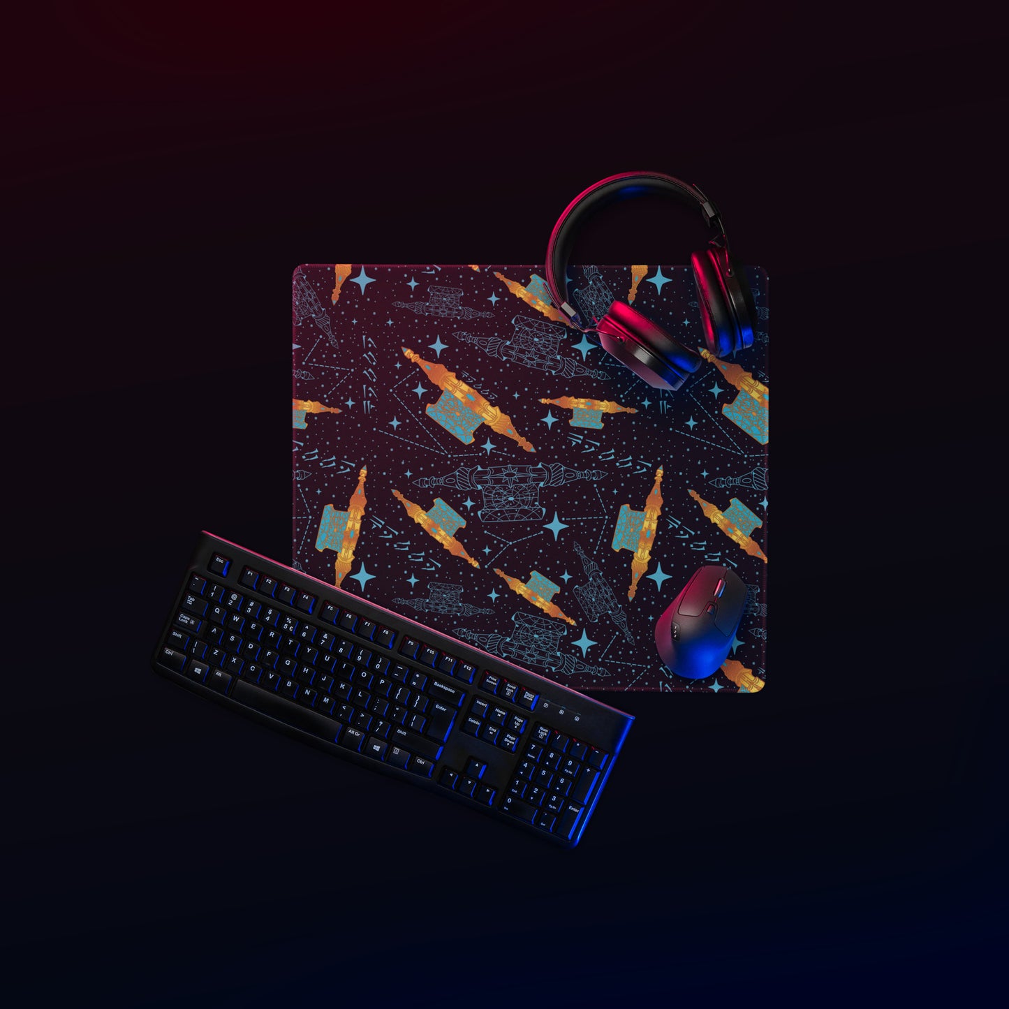 Scroll Starsign Pattern | Gaming Desk Mat | Fantasy Scrolls
