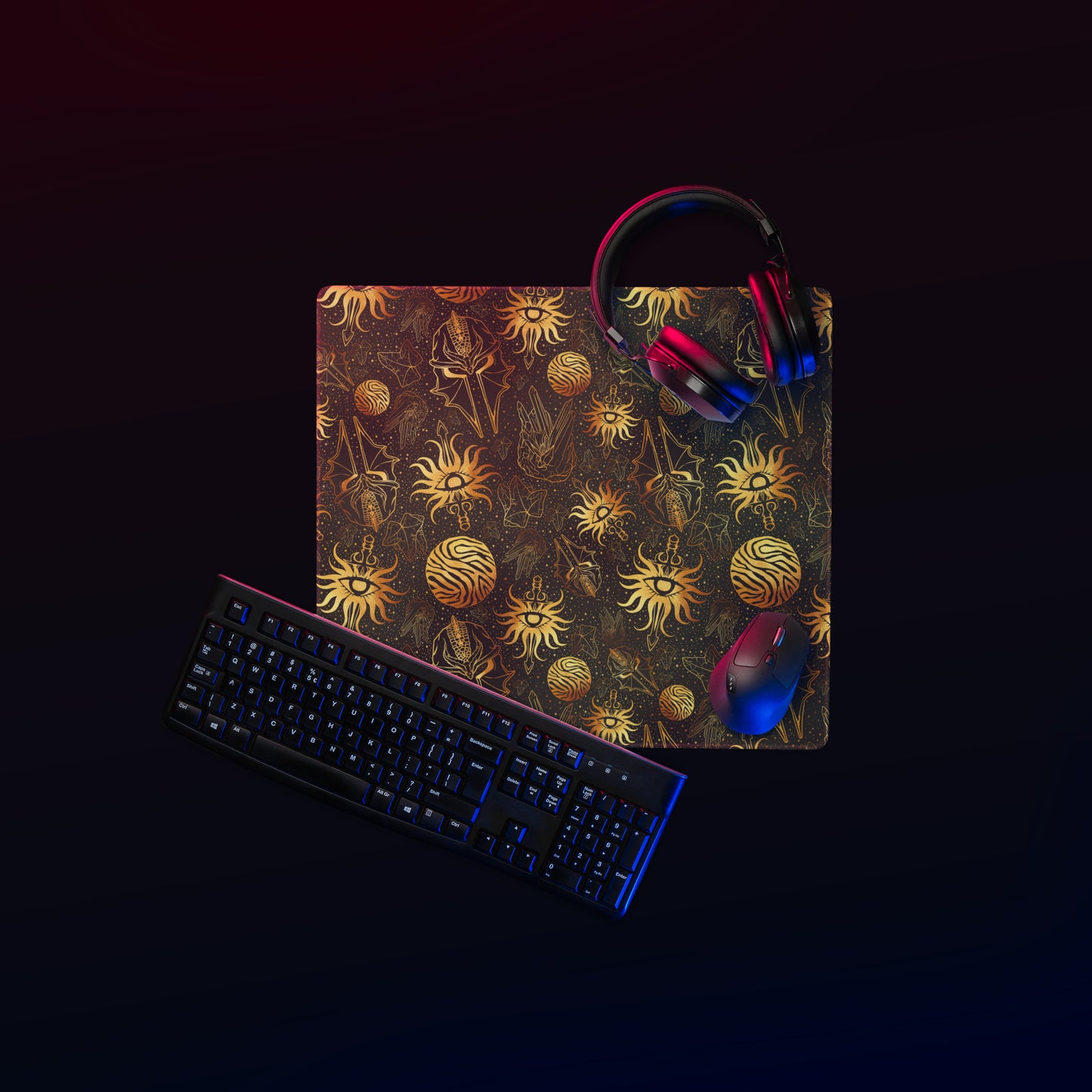 Inquisitor's Pride Pattern Gaming Desk Mat | Fantasy Dragon