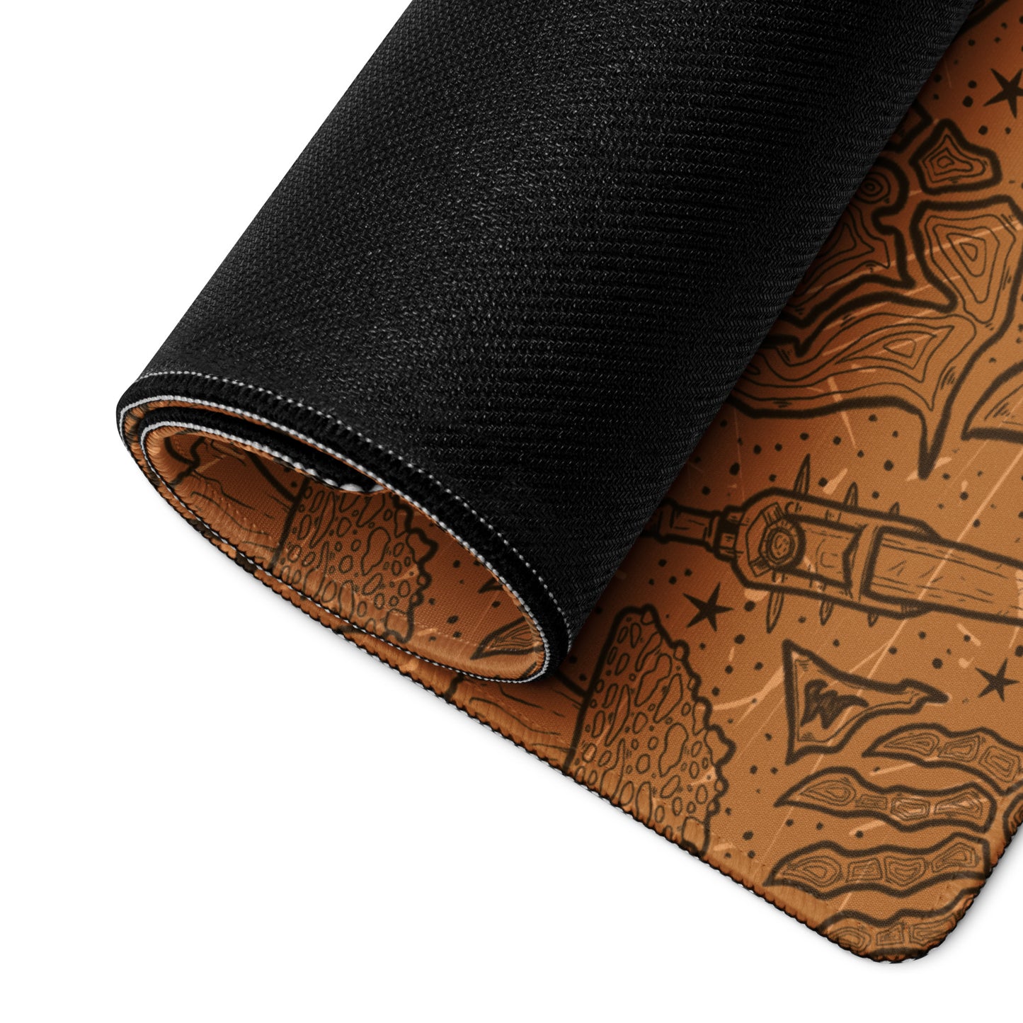 Aged Map Vr. Moon and Star Pattern | Gaming Desk Mat | Fantasy Scrolls