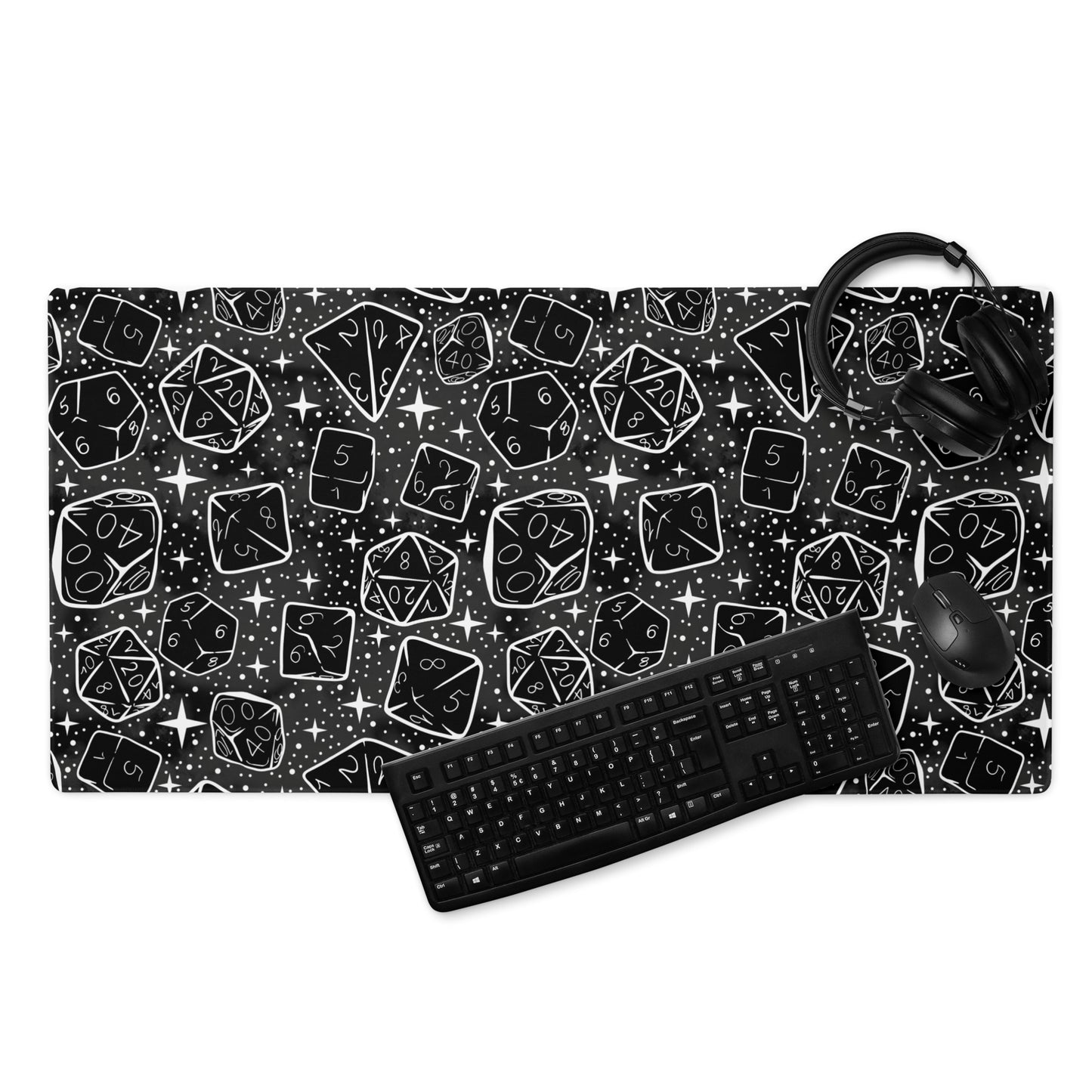 Blackout Version: Dice Pattern, Desk Mat | Dungeons and Dragons
