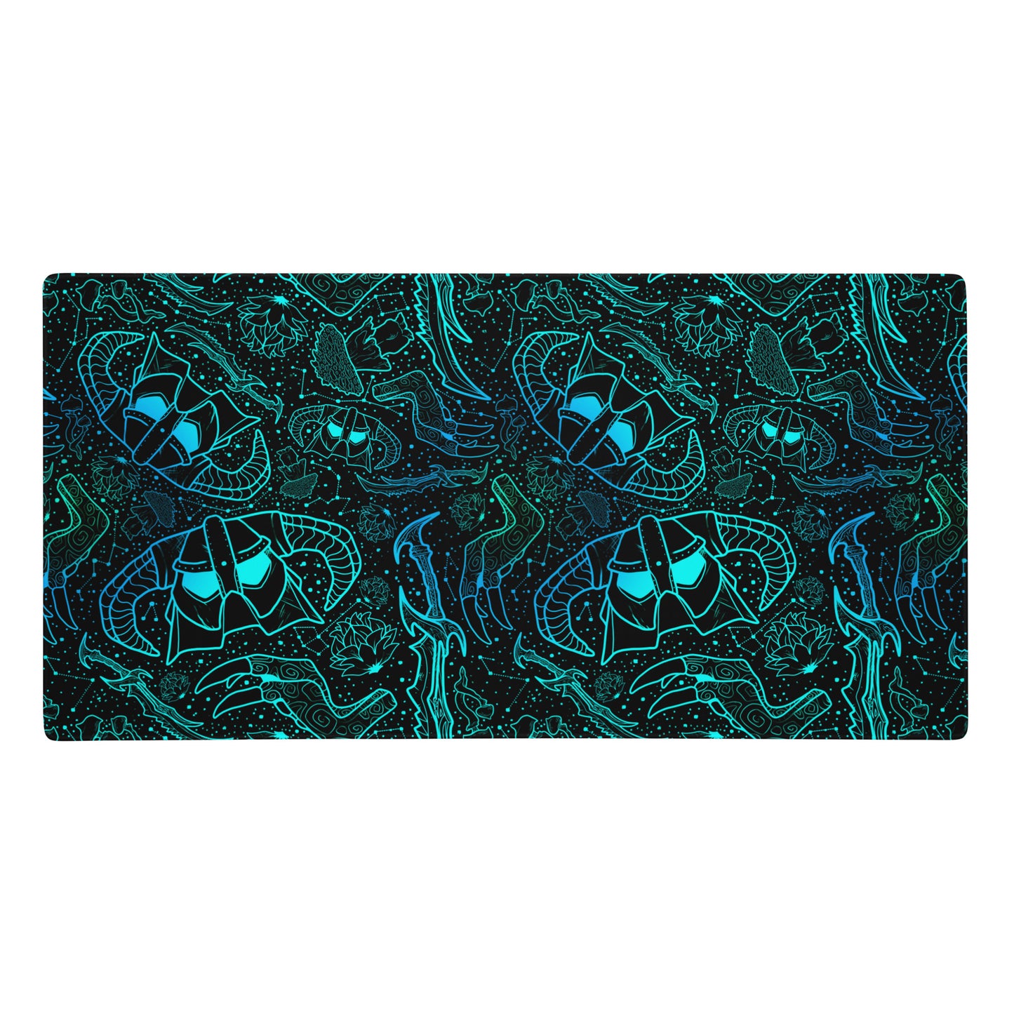 Northern Lights Nord Warrior | Gaming Desk Mat | Fantasy Scrolls