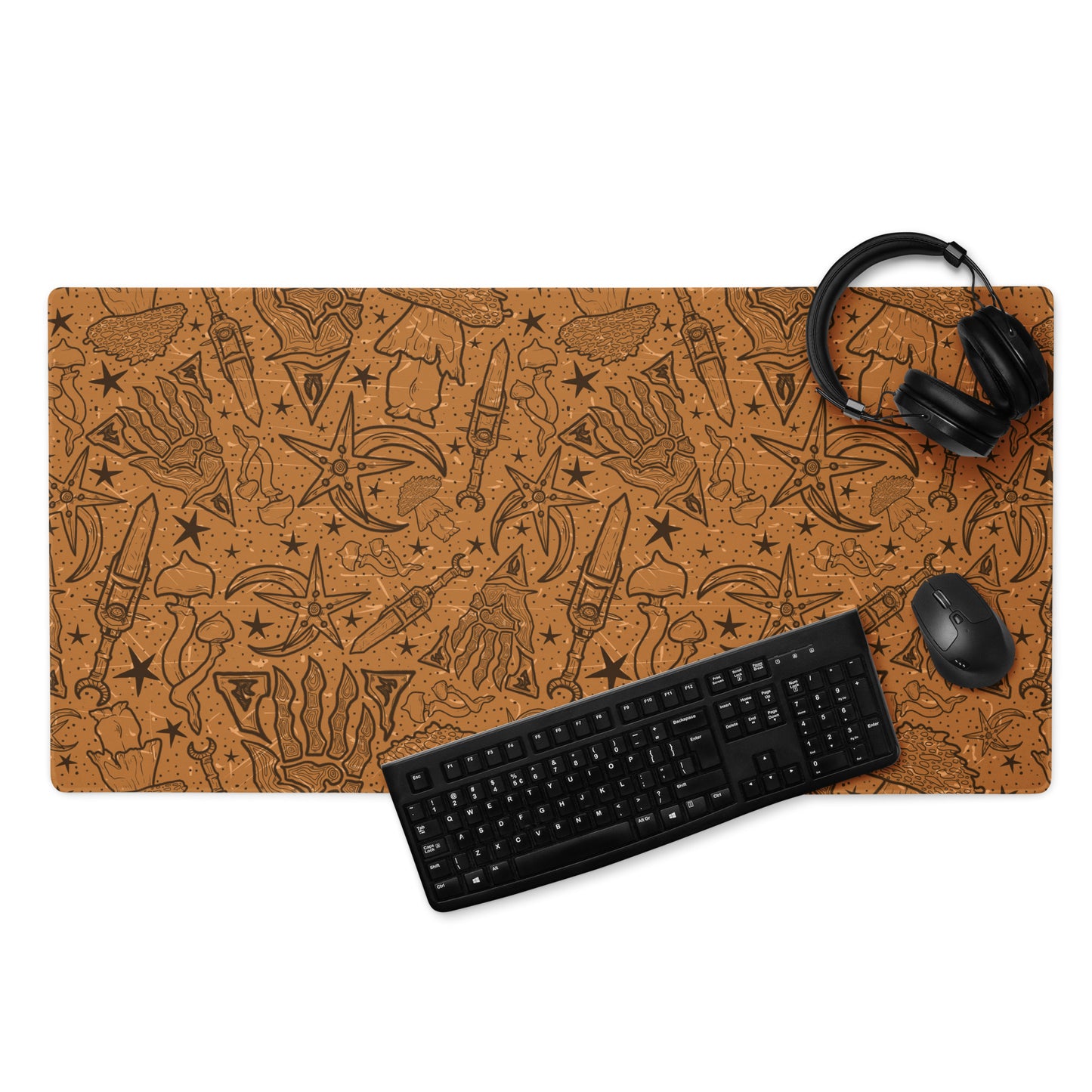 Aged Map Vr. Moon and Star Pattern | Gaming Desk Mat | Fantasy Scrolls