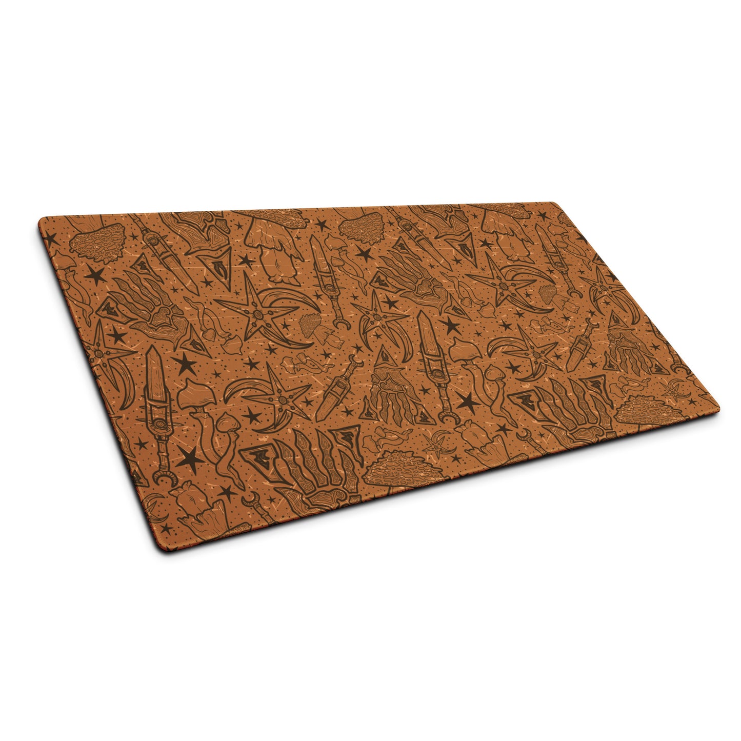 Aged Map Vr. Moon and Star Pattern | Gaming Desk Mat | Fantasy Scrolls
