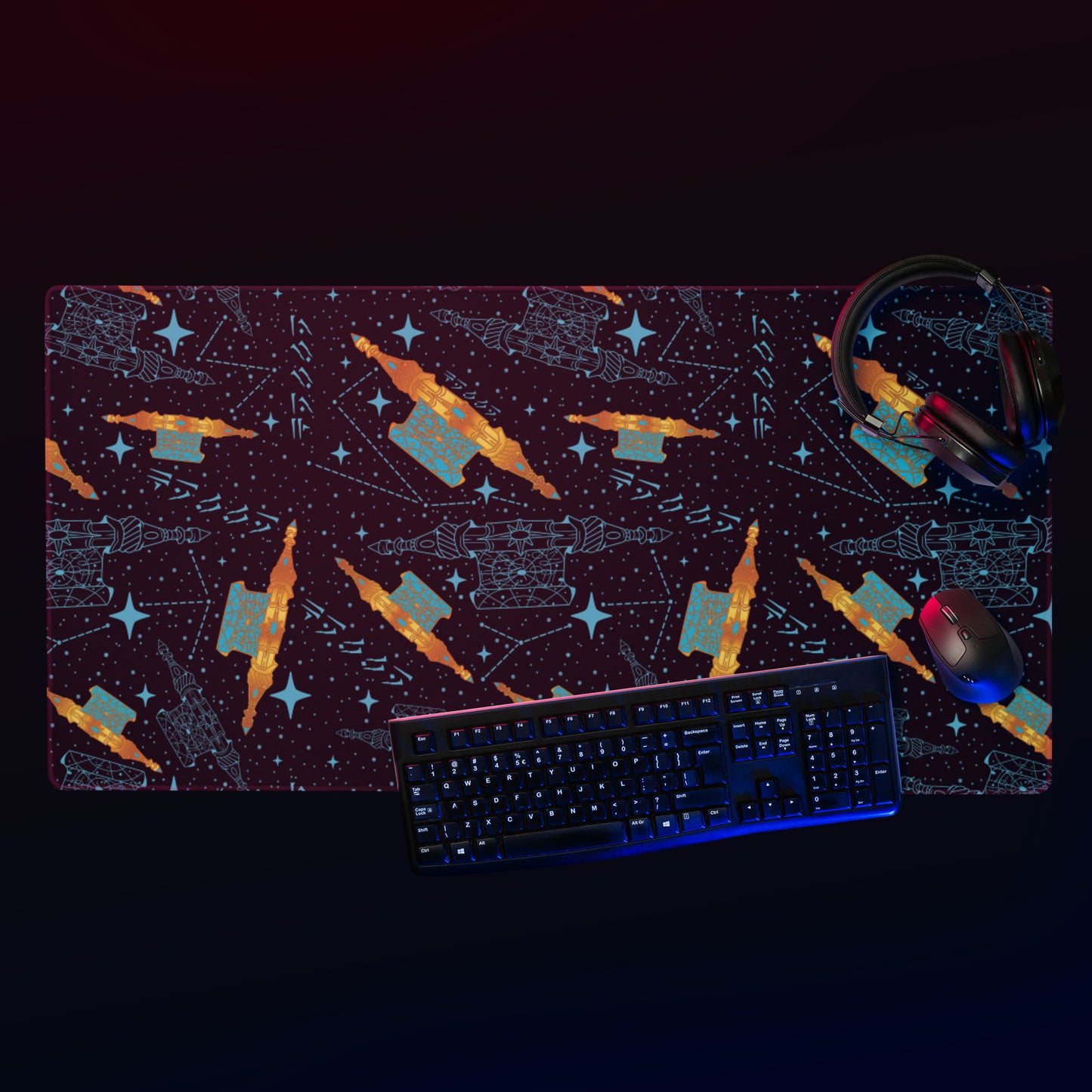 Scroll Starsign Pattern | Gaming Desk Mat | Fantasy Scrolls