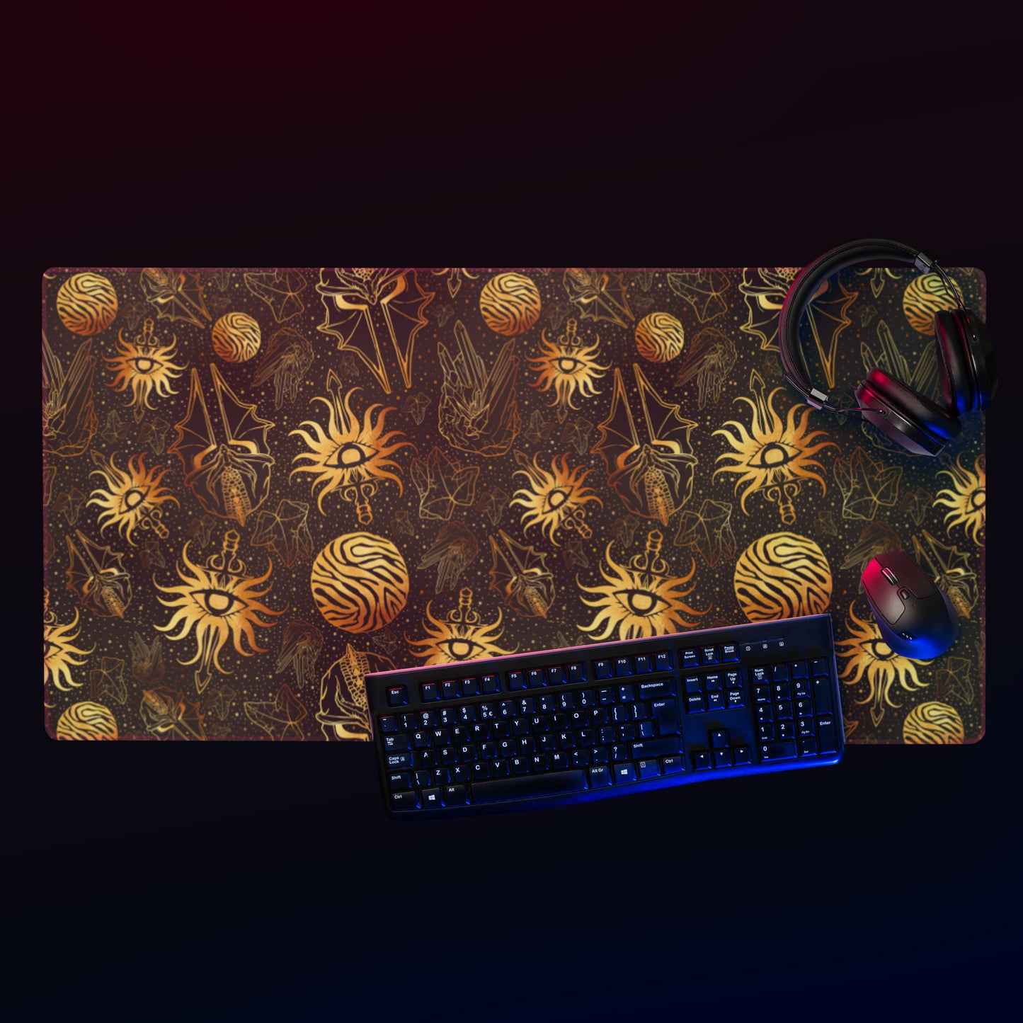 Inquisitor's Pride Pattern Gaming Desk Mat | Fantasy Dragon
