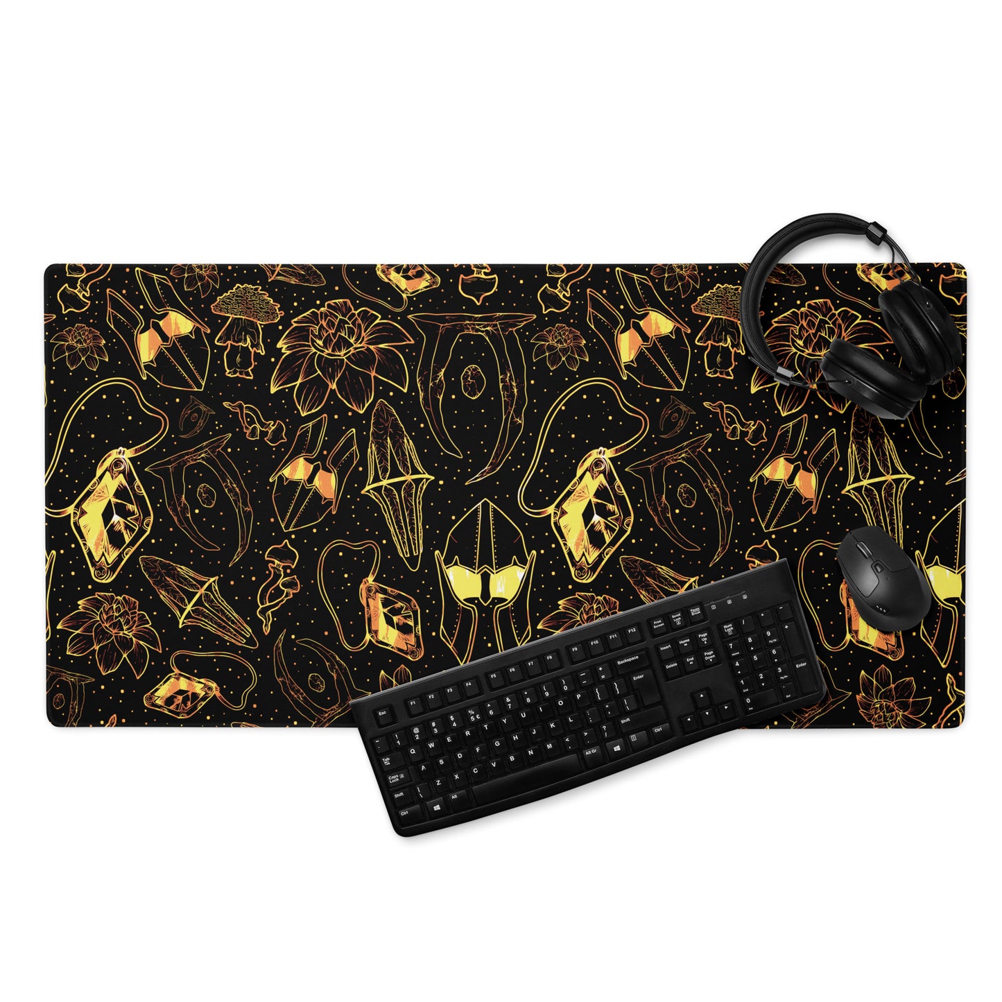 Hero of All Pattern Gaming Desk Mat | Fantasy Scrolls