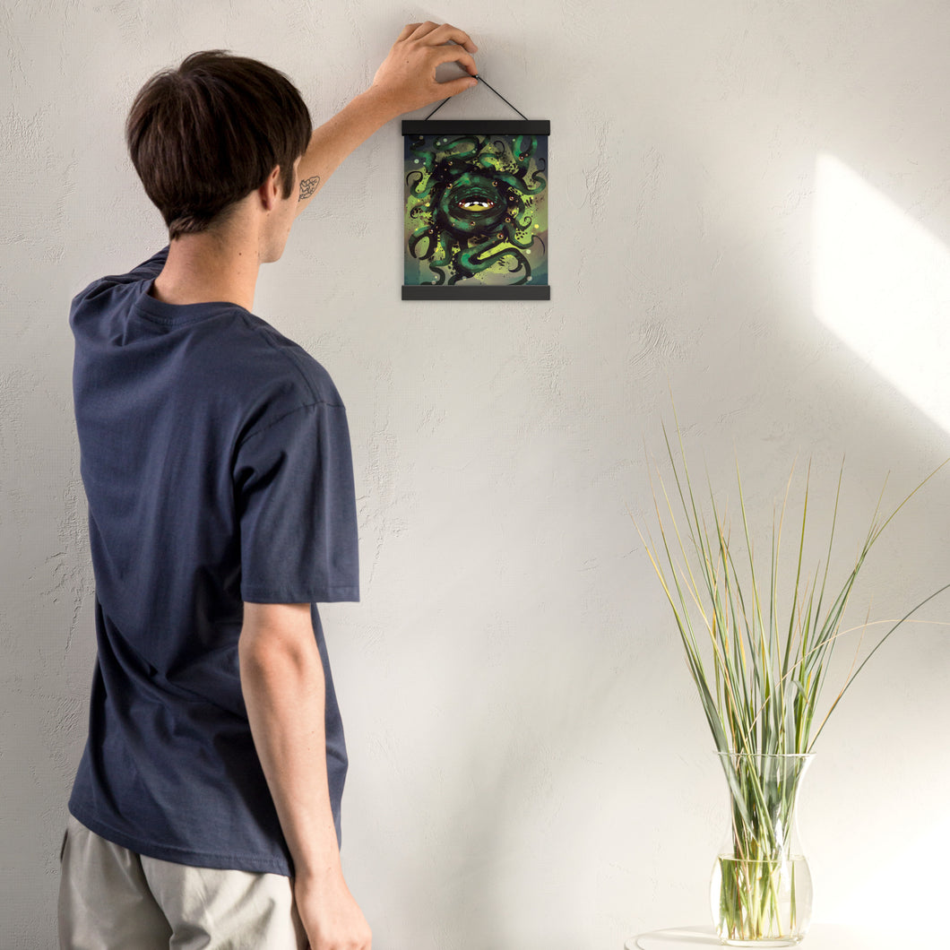 God of Knowledge Poster with Wooden Hangers | Fantasy Scrolls