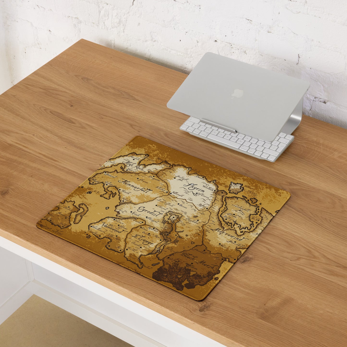 Aged Fantasy Scrolls Map Gaming mouse pad Elder Tamriel