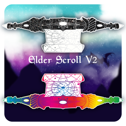 Fantasy Scroll V2: Glitter Black or Rainbow Hard Enamel Pin Limited Edition 100 pcs