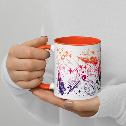 BG3 Pattern (Sunset) Mug With Orange Inside