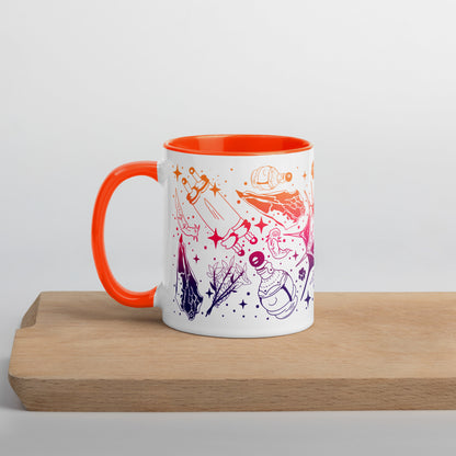 BG3 Pattern (Sunset) Mug With Orange Inside