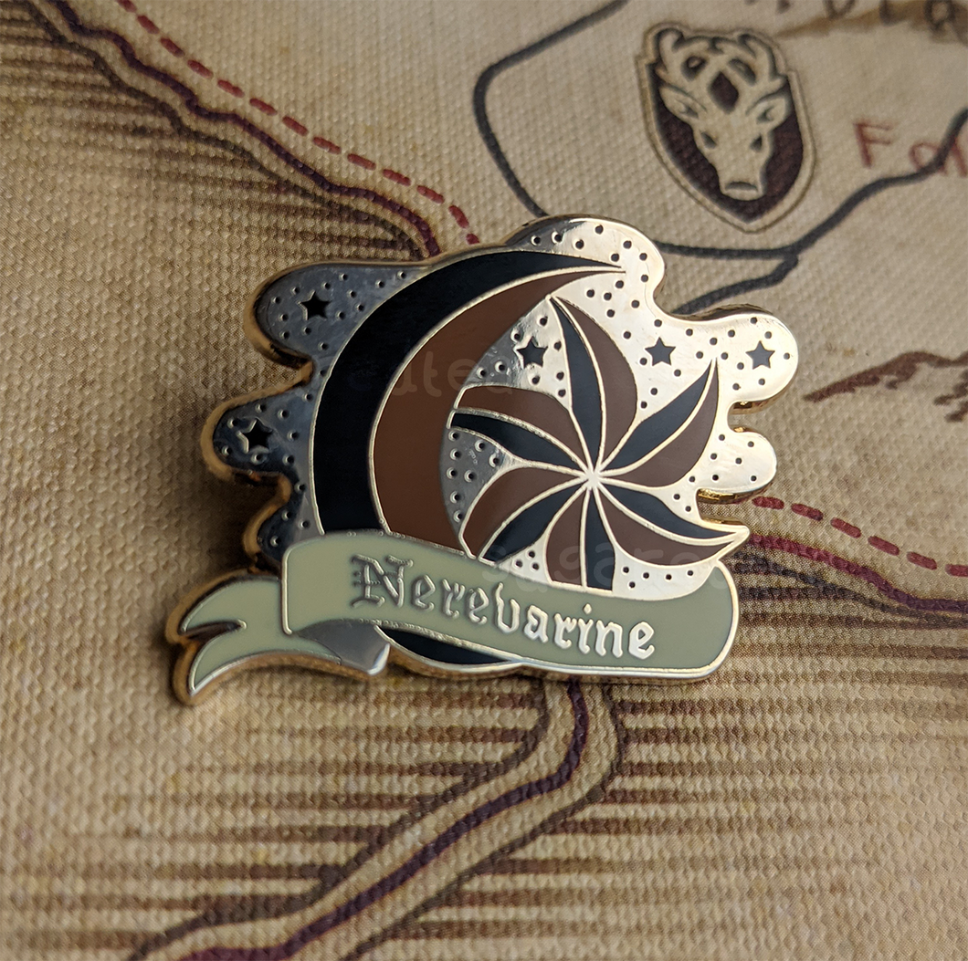 Moon and Star Hard Enamel Pin 1.5