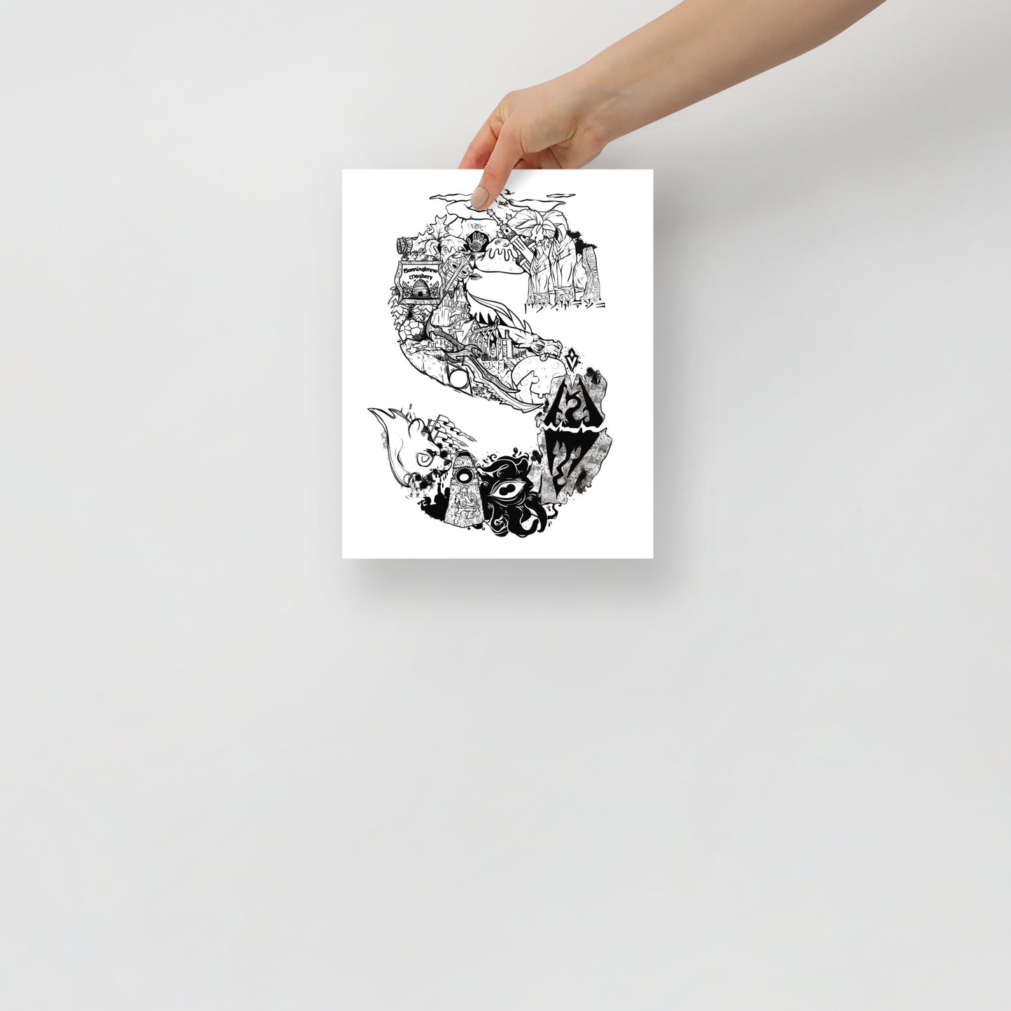 S is for Skyrim Unframed Poster Art Print | Fantasy Location Series