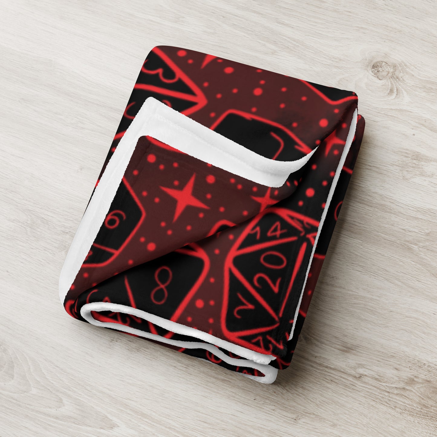 Dice Pattern, Vampire Version Throw Blanket | D20 Dungeons and Dragons