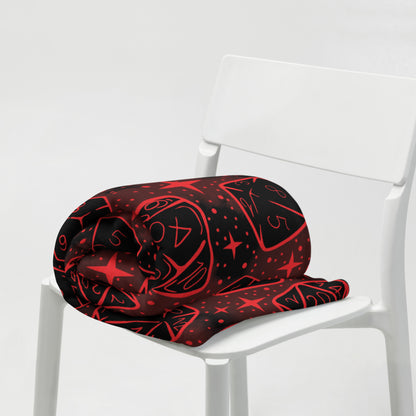 Dice Pattern, Vampire Version Throw Blanket | D20 Dungeons and Dragons