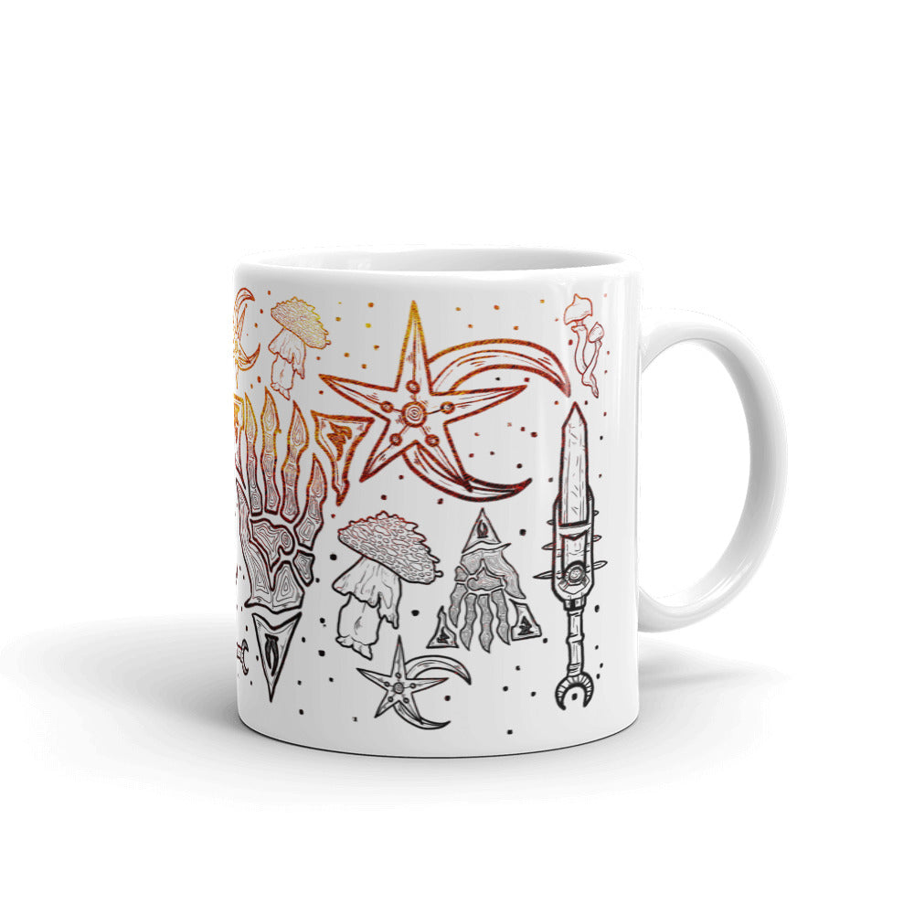 Moon and Star Burnt Style, Ceramic Mug 11oz | Game Art